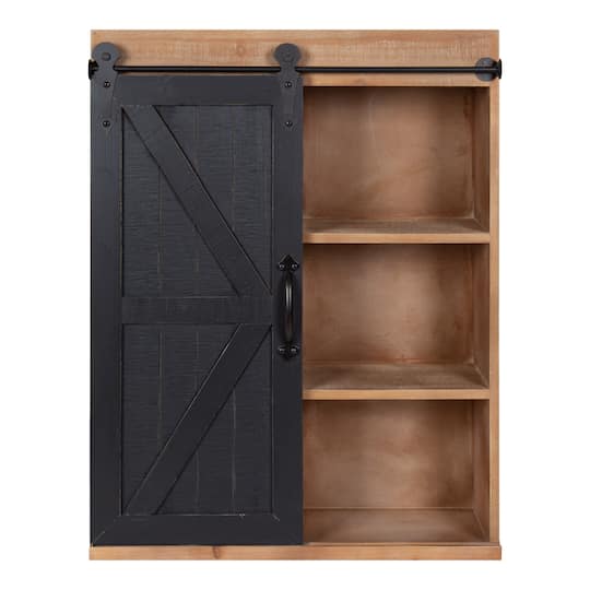 Kate and Laurel Cates Wood Sliding Barn Door Wall Storage Cabinet